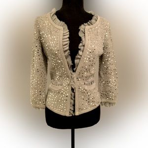 White House Black Market Metallic Sweater Blazer (Size: XS)